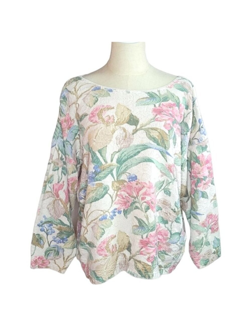 VTG Glory U.S. Made In USA Floral Knit Pastel Pullover Sweater